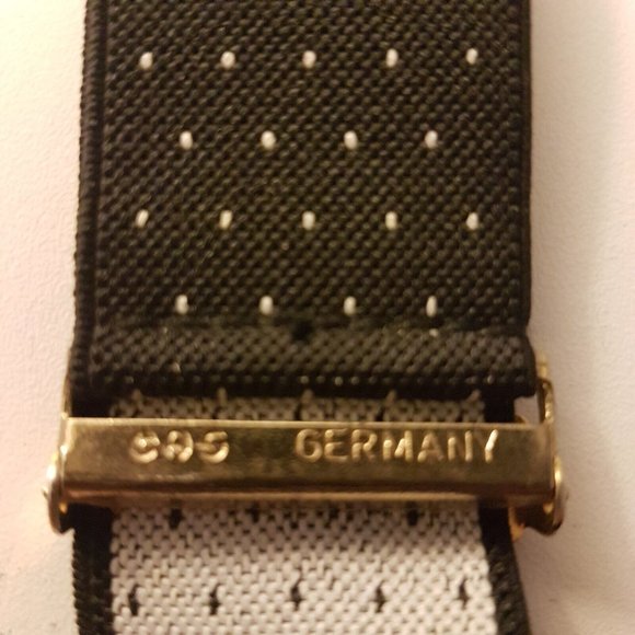 CAS Germany Men's Elastic Suspenders Dots Black Elastics Clips Holders - Picture 2 of 7